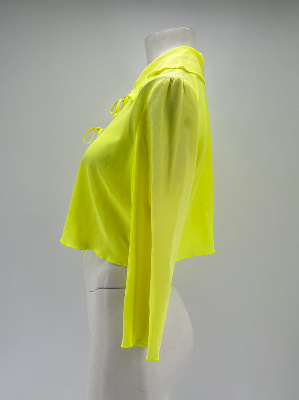 Top en soie jaune