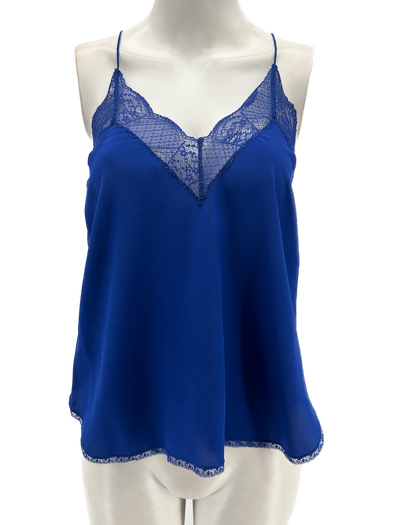 Caraco en soie bleu électrique