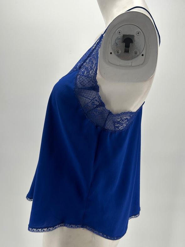 Caraco en soie bleu électrique