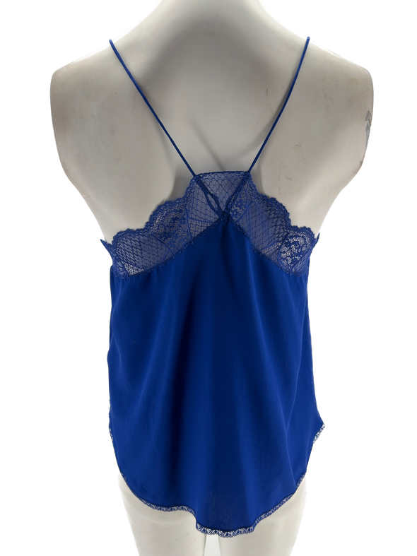 Caraco en soie bleu électrique