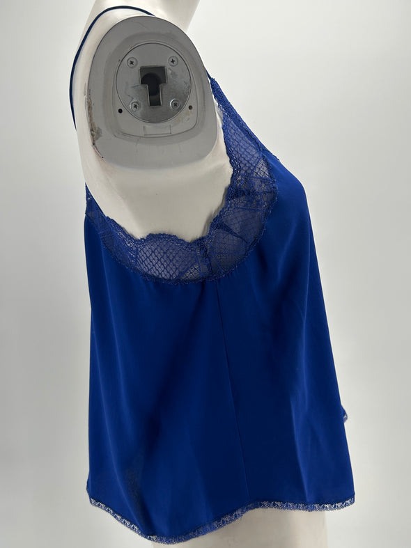 Caraco en soie bleu électrique