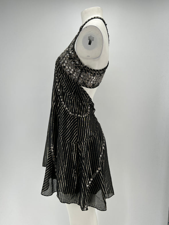 Robe en soie à strass