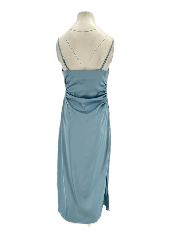 Robe satinée bleue