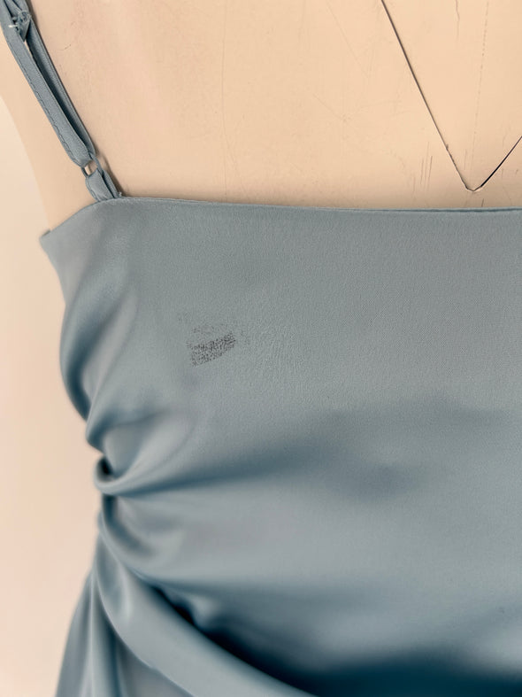 Robe satinée bleue