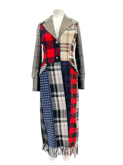 Manteau en patchwork de laine