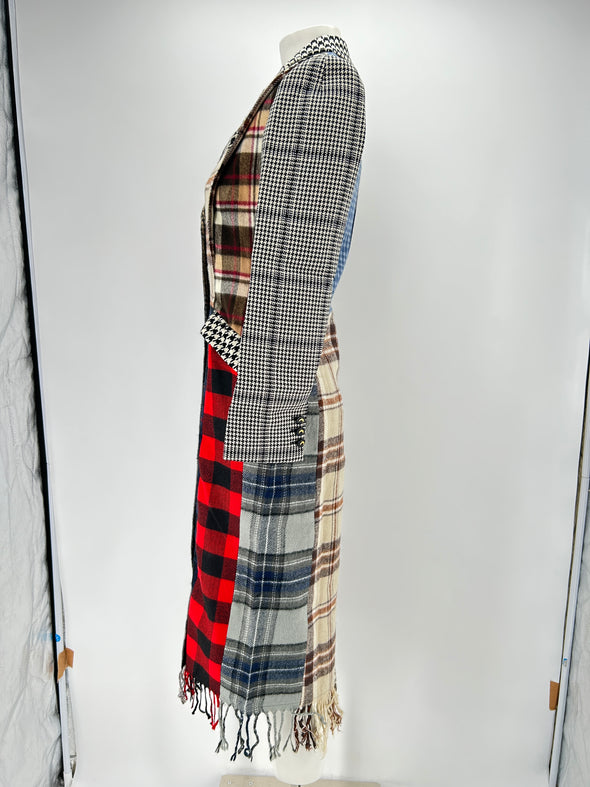 Manteau en patchwork de laine