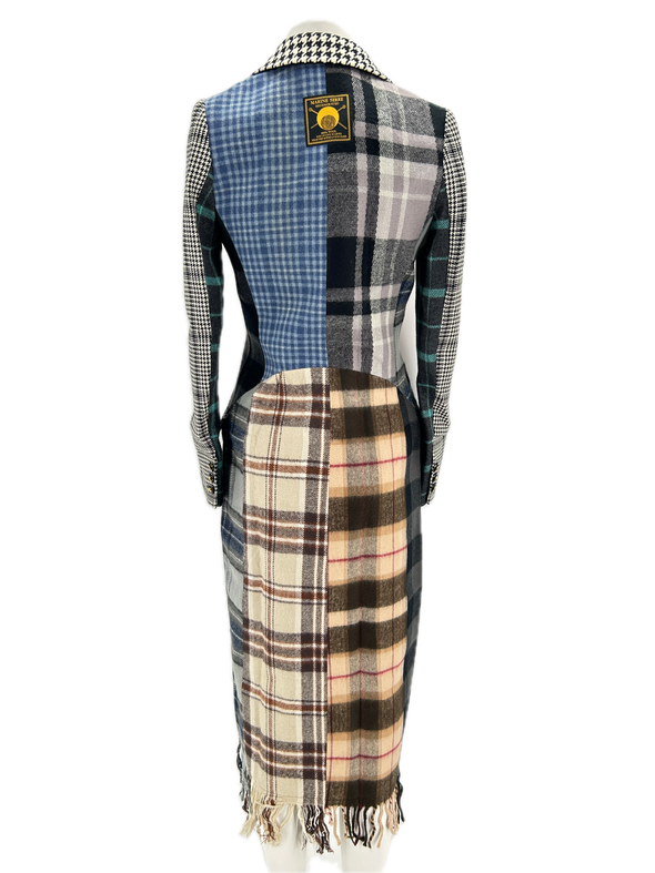 Manteau en patchwork de laine