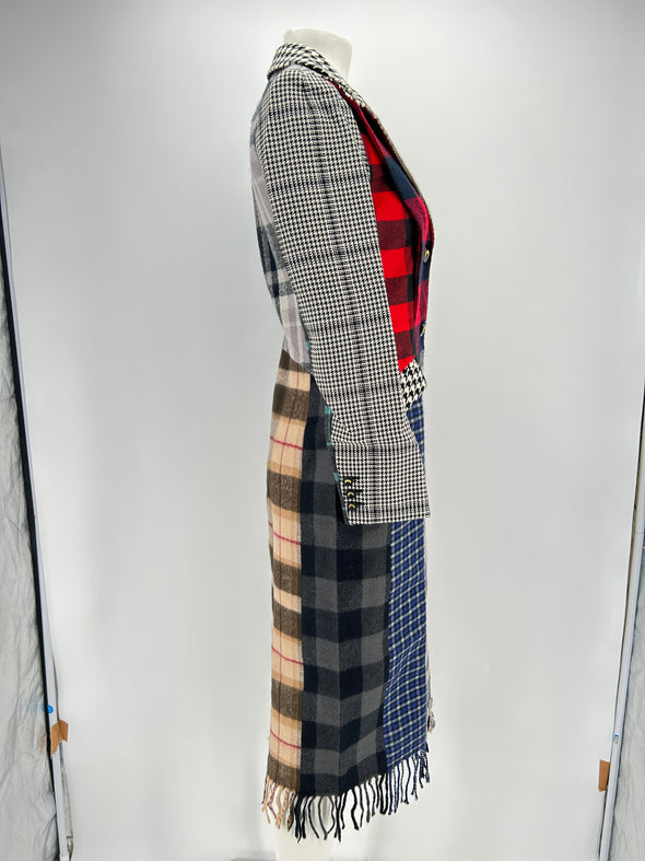 Manteau en patchwork de laine