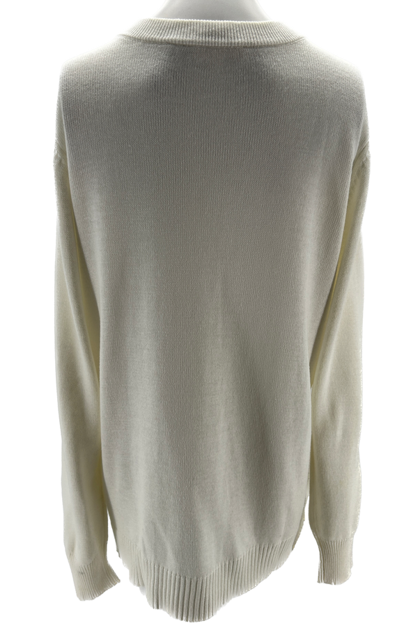 Cardigan blanc à motifs colorés