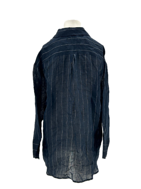 Chemise en lin marine