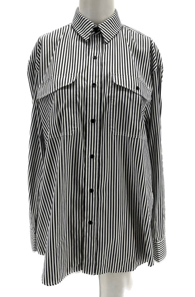 Chemise à rayures noires et blanches