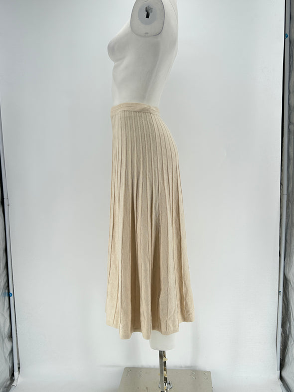 Jupe en laine beige