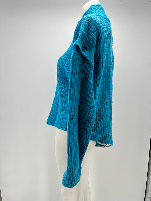 Pull bleu en laine