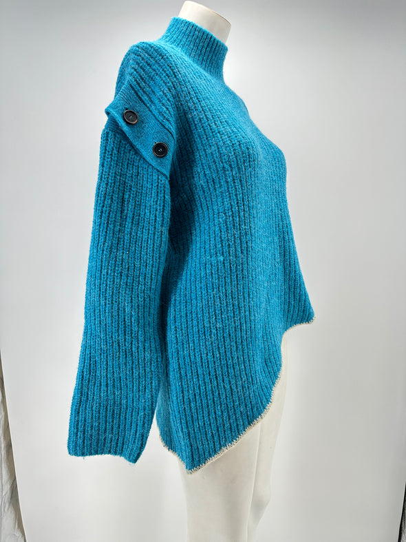 Pull bleu en laine