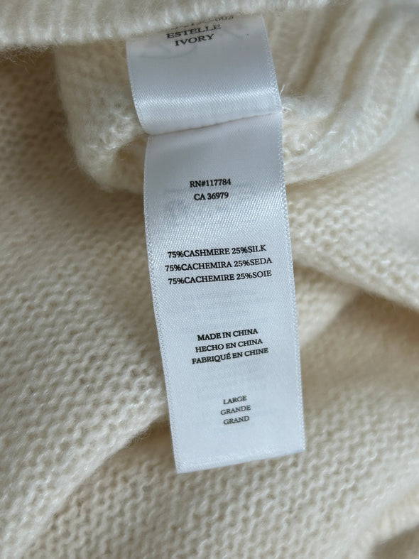 Pull col roulé en mélange de cachemire et de soie