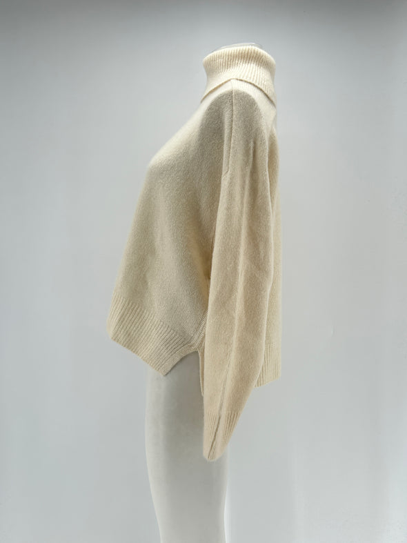 Pull col roulé en mélange de cachemire et de soie