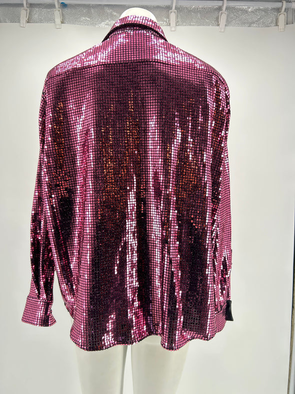 Chemise à sequins rose