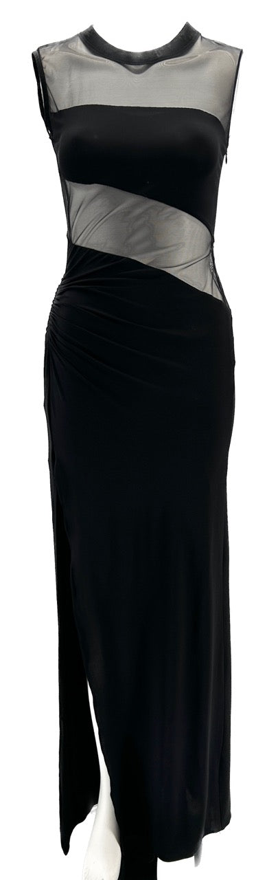 Robe noire longue "Nelumbo"