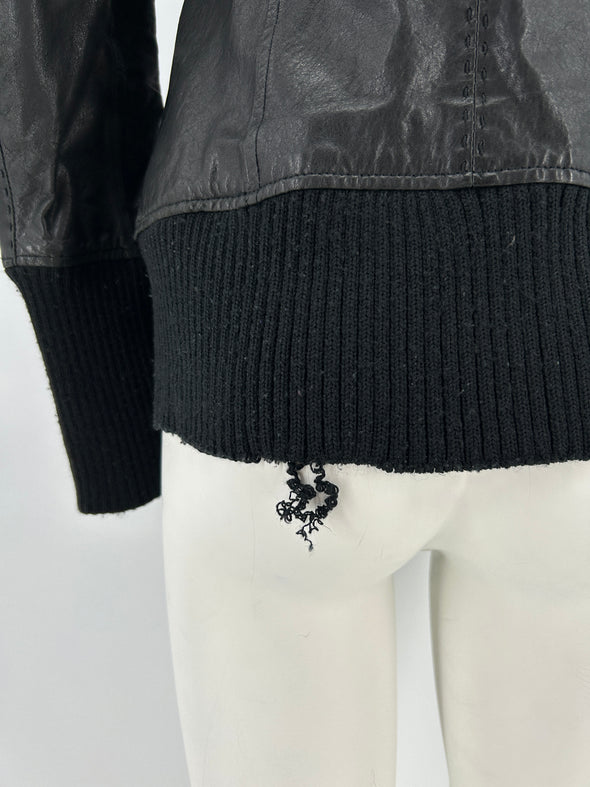 Veste en cuir noire