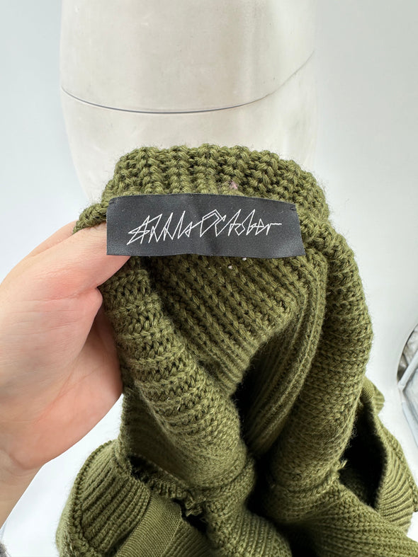 Pull vert manche bouffante