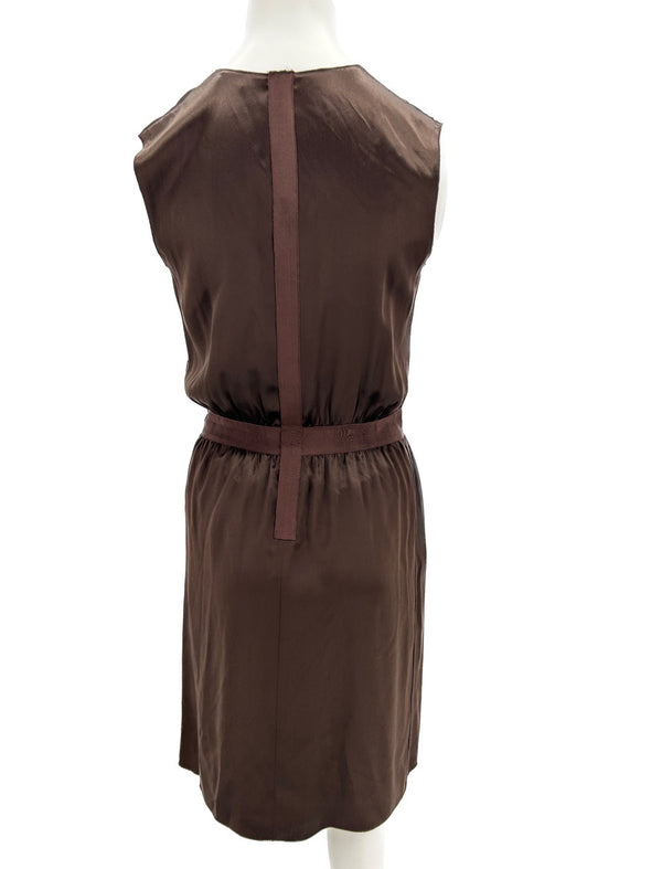 Robe en soie marron