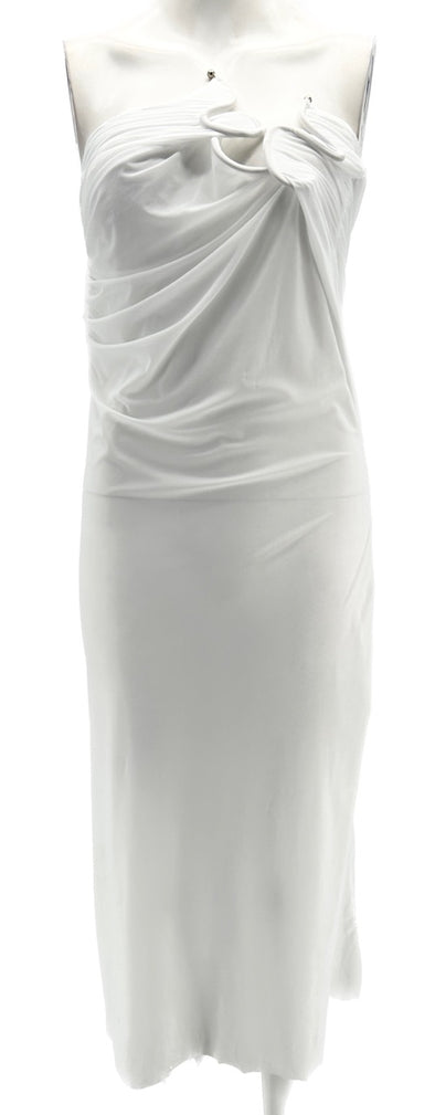 Robe blanche asymétrique