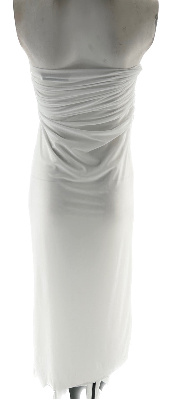 Robe blanche asymétrique