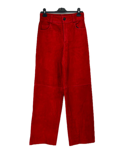Pantalon en daim rouge
