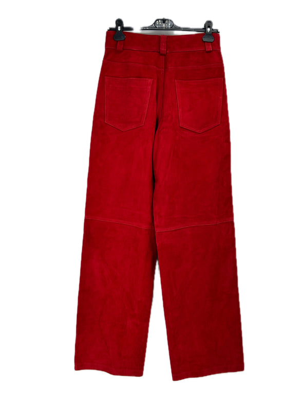 Pantalon en daim rouge