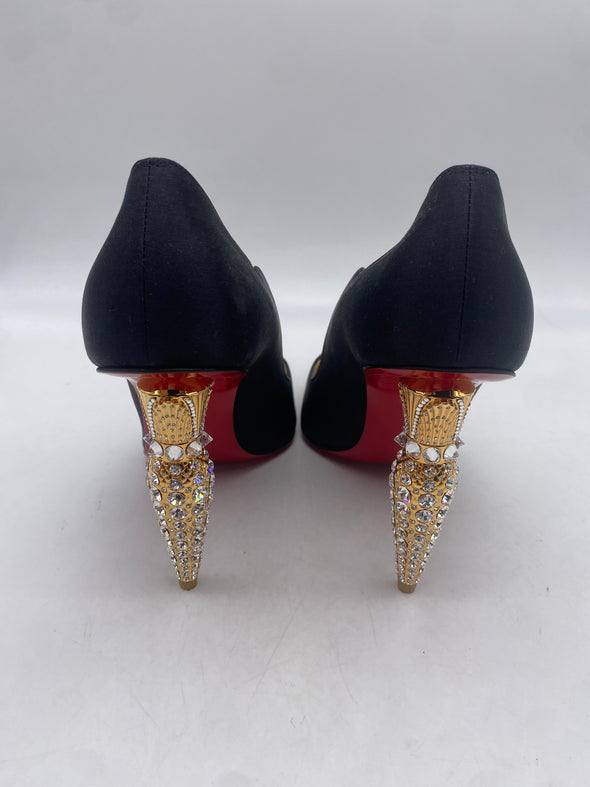 Escarpins Lipstrass en crêpe à cristaux