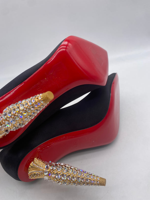 Escarpins Lipstrass en crêpe à cristaux