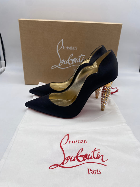 Escarpins Lipstrass en crêpe à cristaux