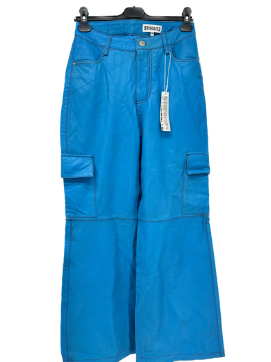 Pantalon en cuir bleu