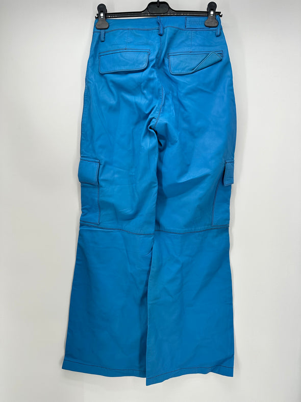 Pantalon en cuir bleu