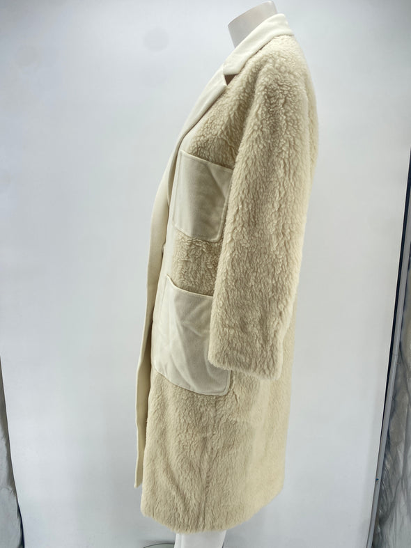 Manteau écru bi matière