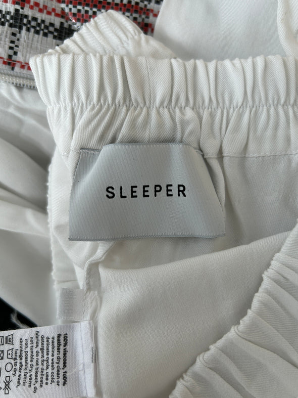 Pantalon blanc à plumes