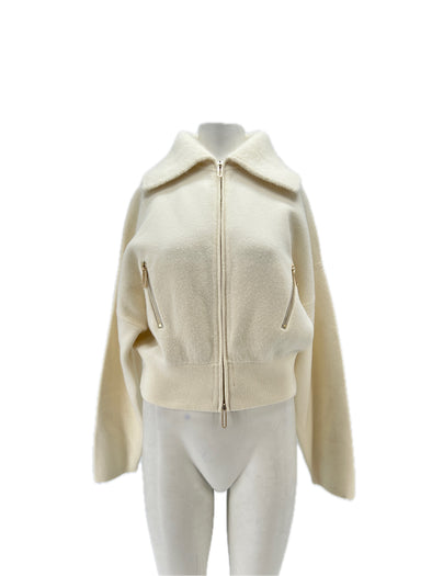 Cardigan écru en maille