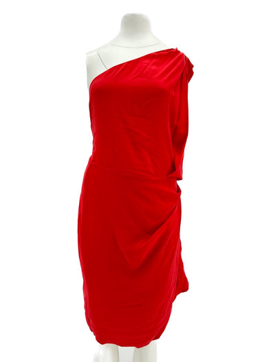 Robe en soie rouge