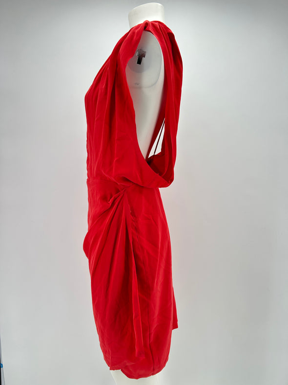 Robe en soie rouge