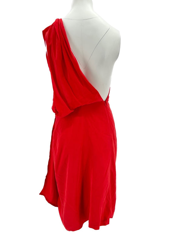 Robe en soie rouge