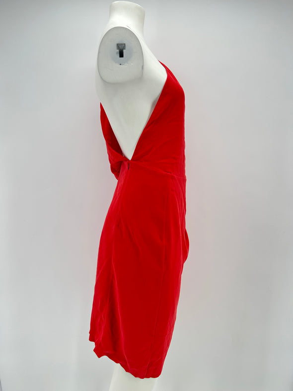 Robe en soie rouge