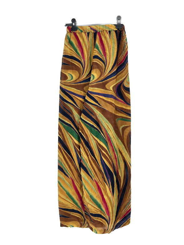 Pantalon en soie imprimé