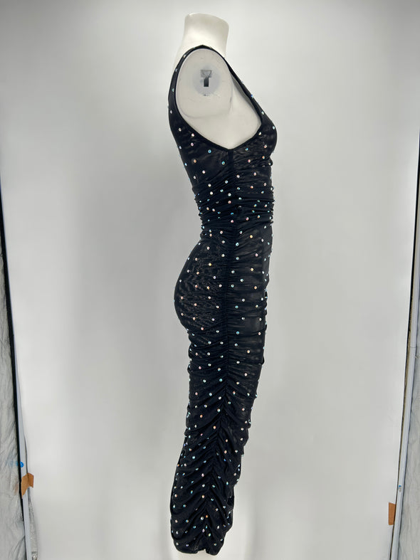 Robe noire à strass