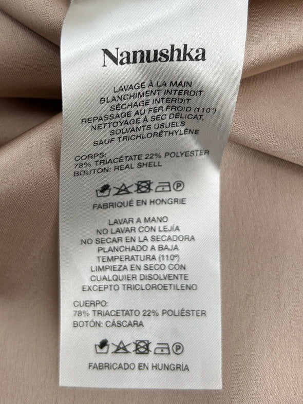 Chemise satinée beige