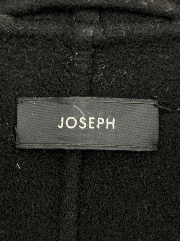 Manteau noir en laine à nouer