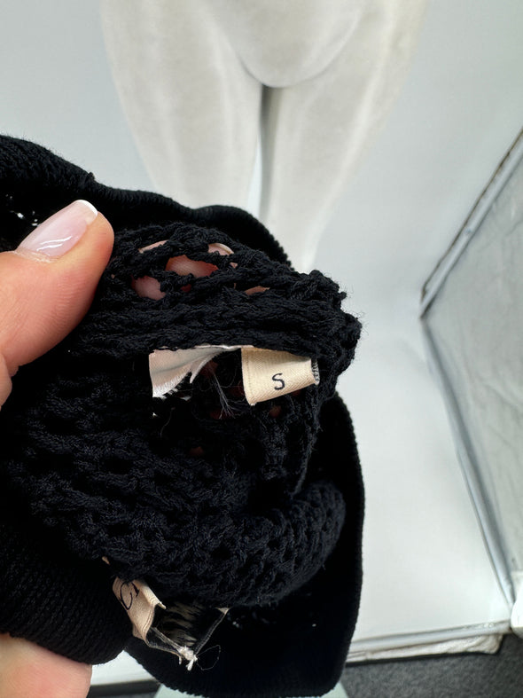 Jupe longue en crochet noir