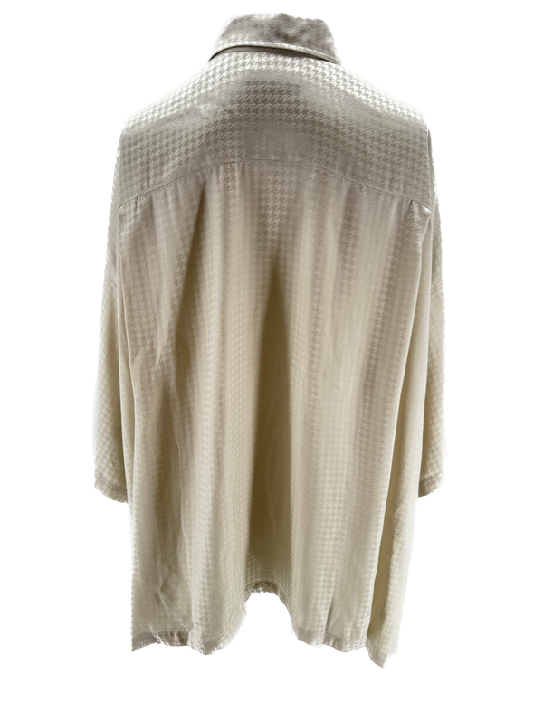 Blouse beige pied de poule