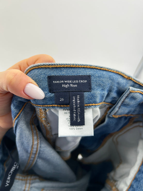 Jean bleu "Taylor wide leg crop"