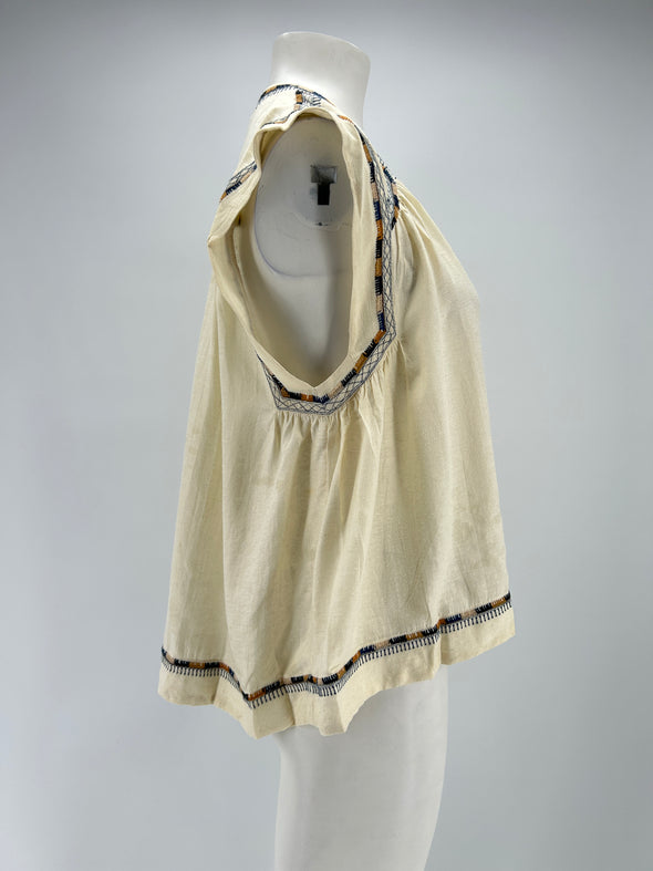 Blouse en soie écru