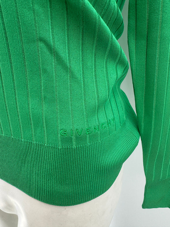 Pull col roulé vert